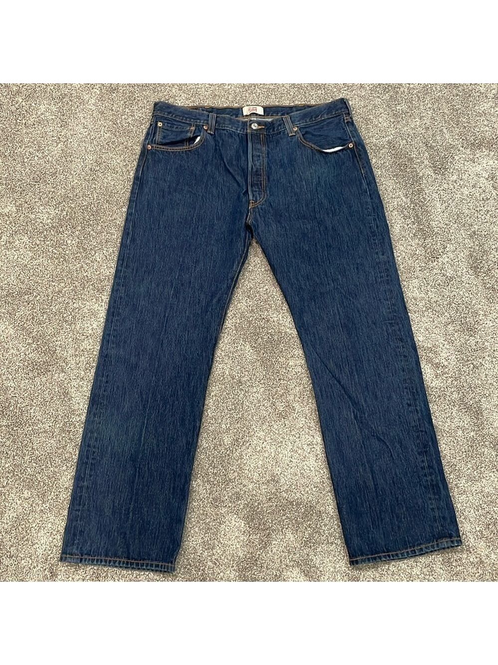EC Men's Levi's 501 Button Fly Dark Wash Jeans - Size 40